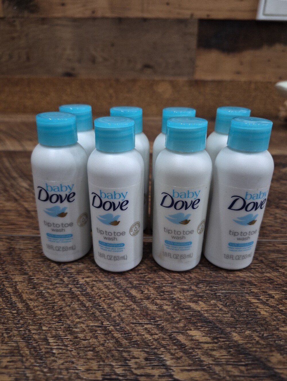 Baby Dove Tip to Toe Wash Rich Moisture Hypoallergenic Travel Size Lot of 8